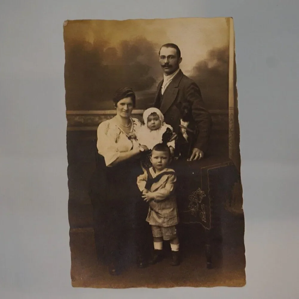 2 Antique Family Photo Cards Real Picture Photographs Germany
